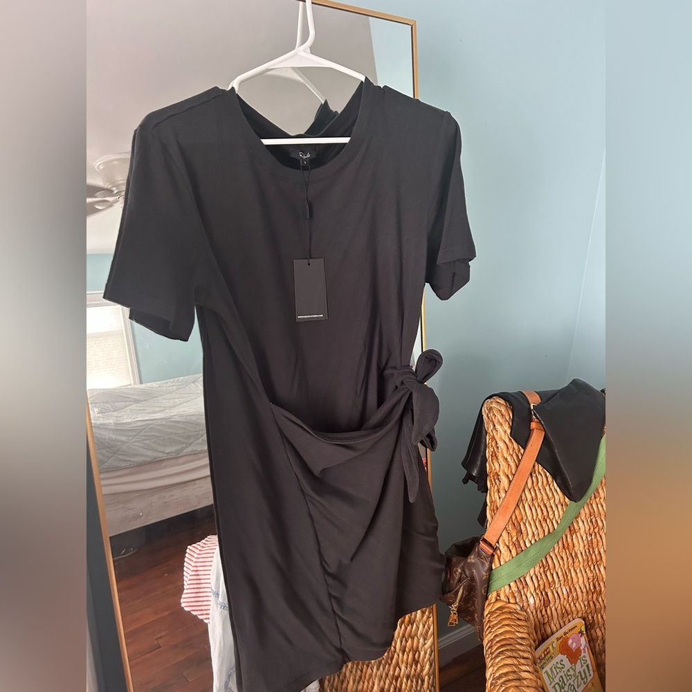 Rails Black Cotton Wrap Dress